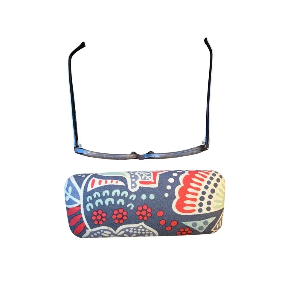 Vera Bradley Womens Grey Nomadic Floral Paisley Eyeglass‎ Frames with Hard Case